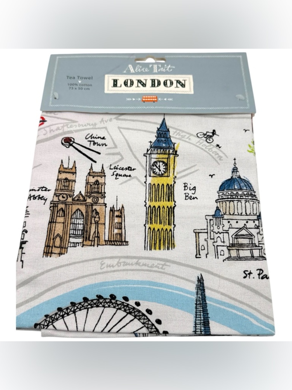 Alice Tait London Tea Towel - Illustrated Big Ben Design